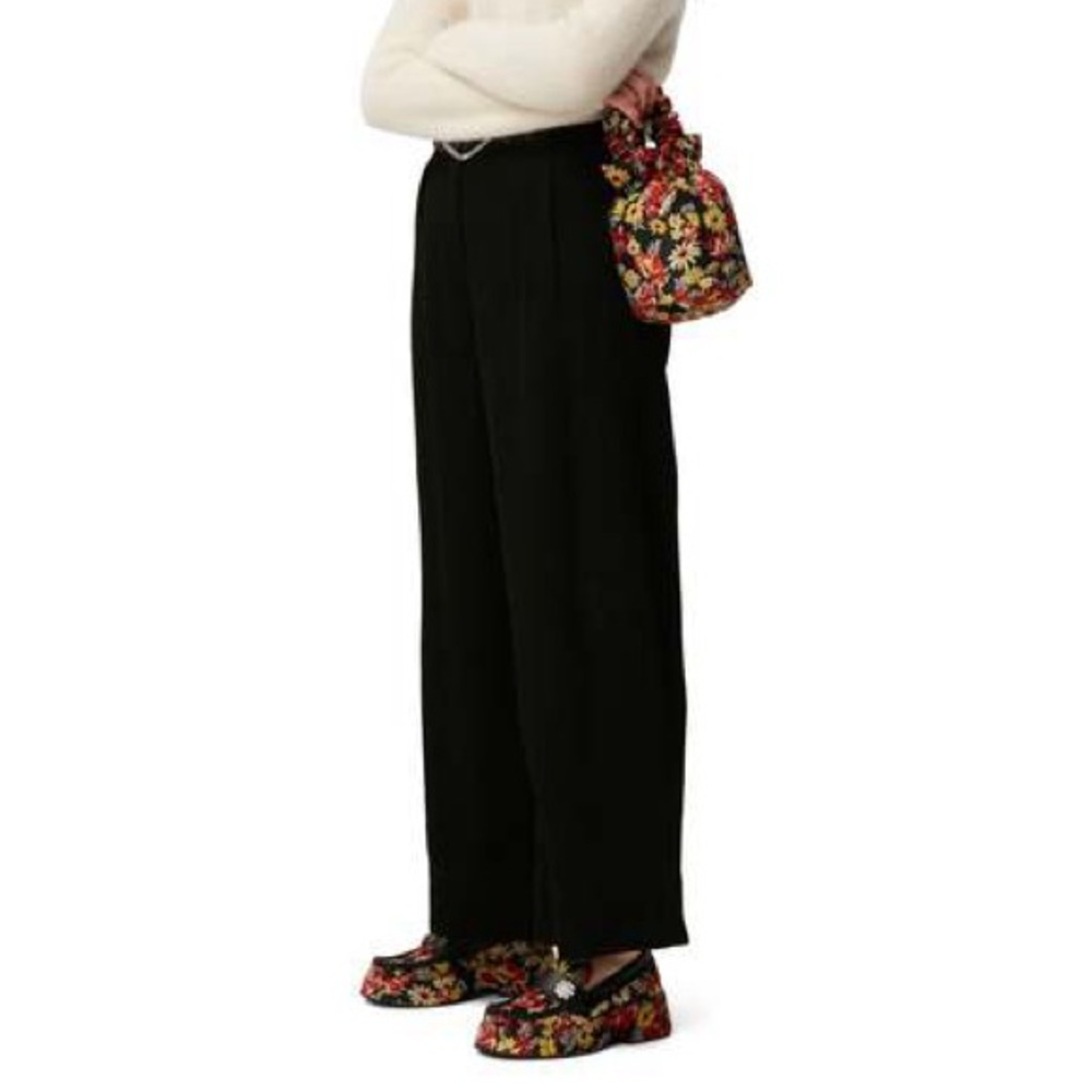 GANNI WOMEN’S Black Wide-Leg Women's Pants size 48 XXXL